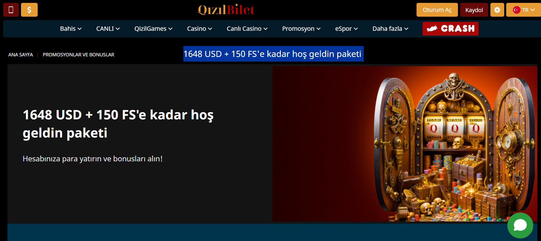 Qizilbilet Casino Hoş Geldin Paketi 